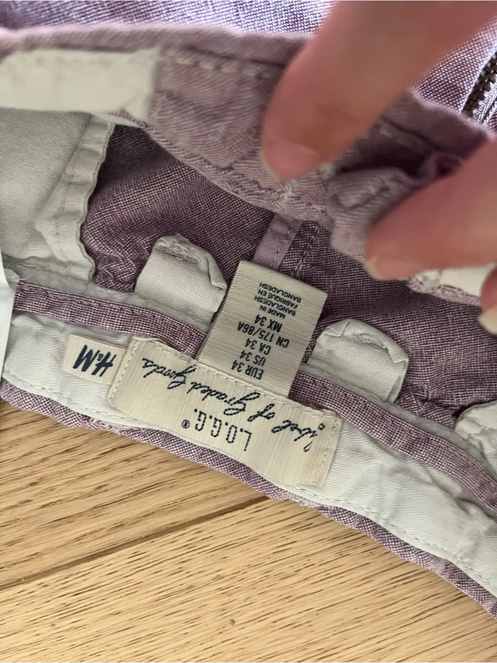 H&M Women's (Unisex?) Light Mauve 100% cotton Shorts